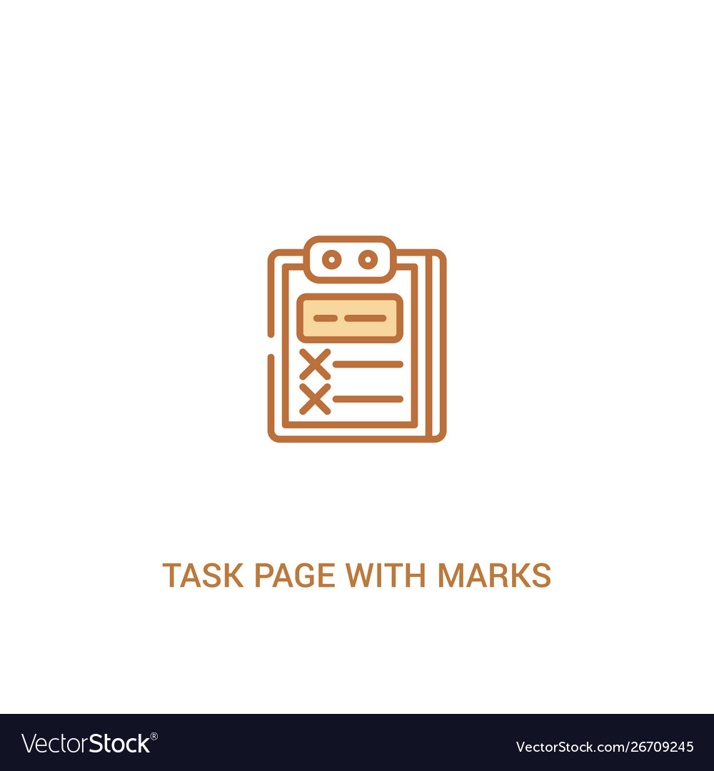 Task page with marks concept 2 colored icon