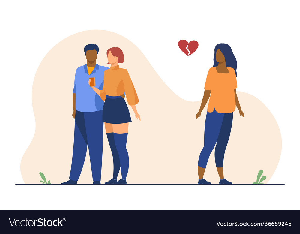 Woman with broken heart Royalty Free Vector Image