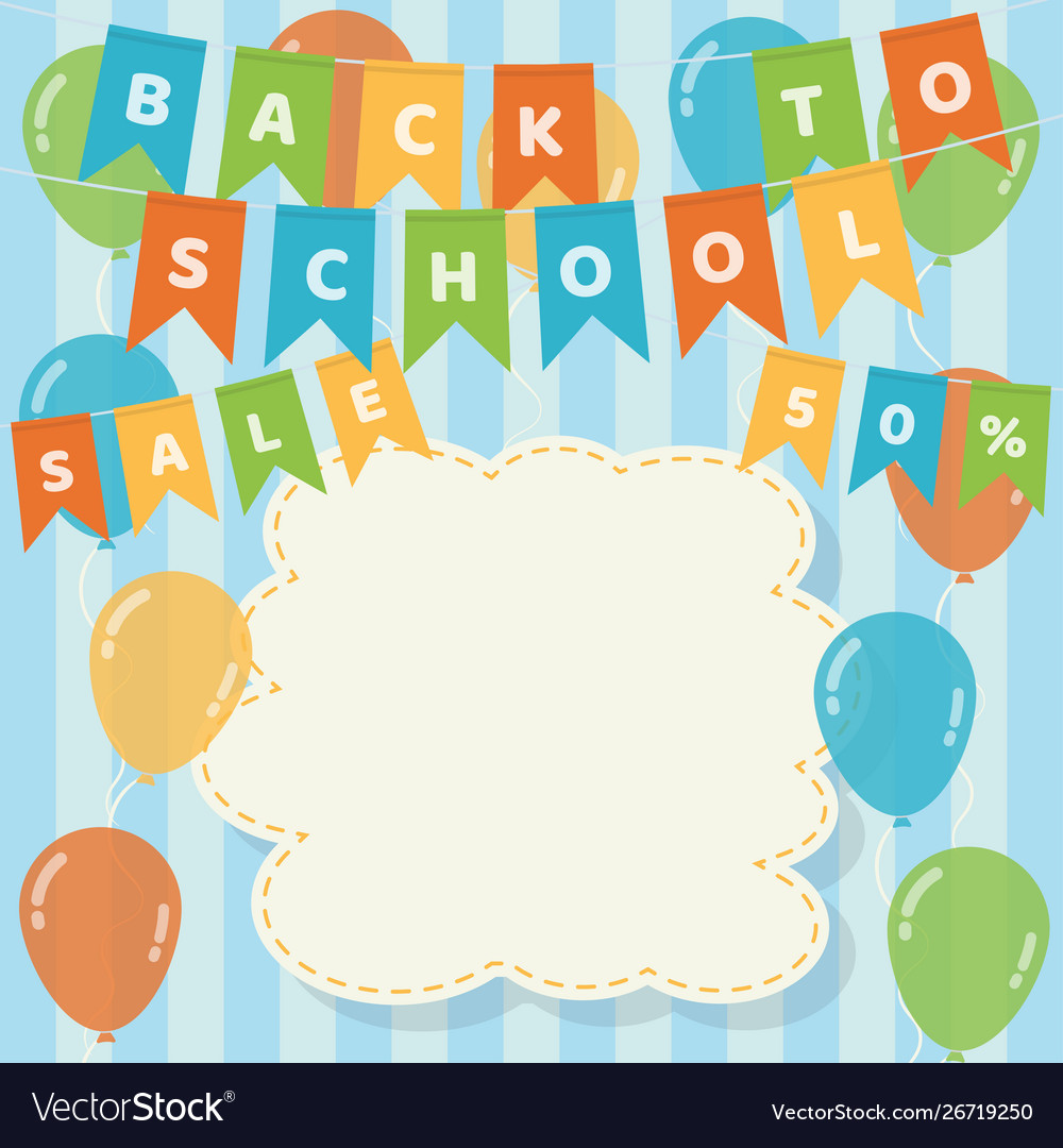 Back To School Hanging Flags And Balloons Vector Image