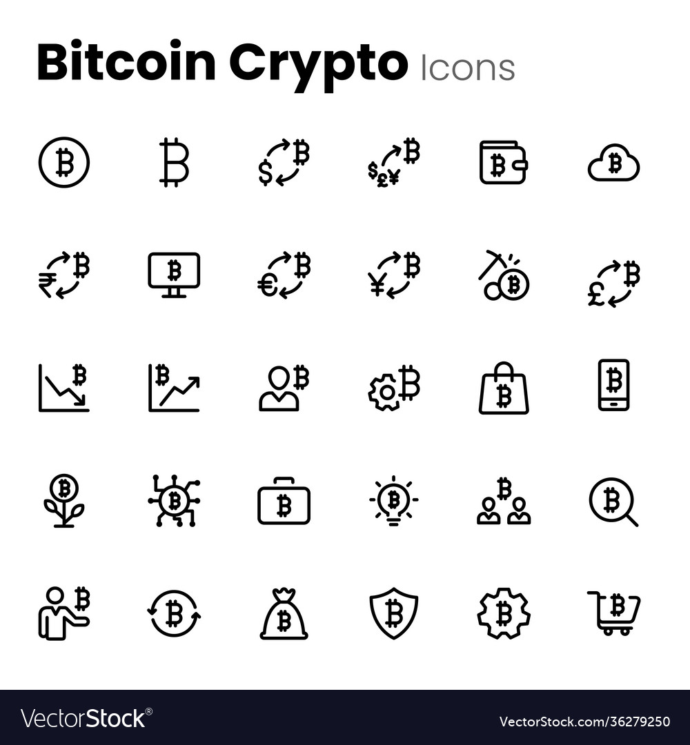Bitcount crypto currency icon set