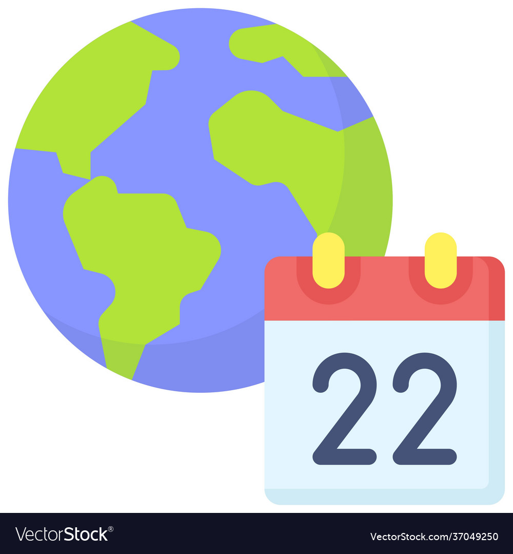 Earth with calendar icon day related