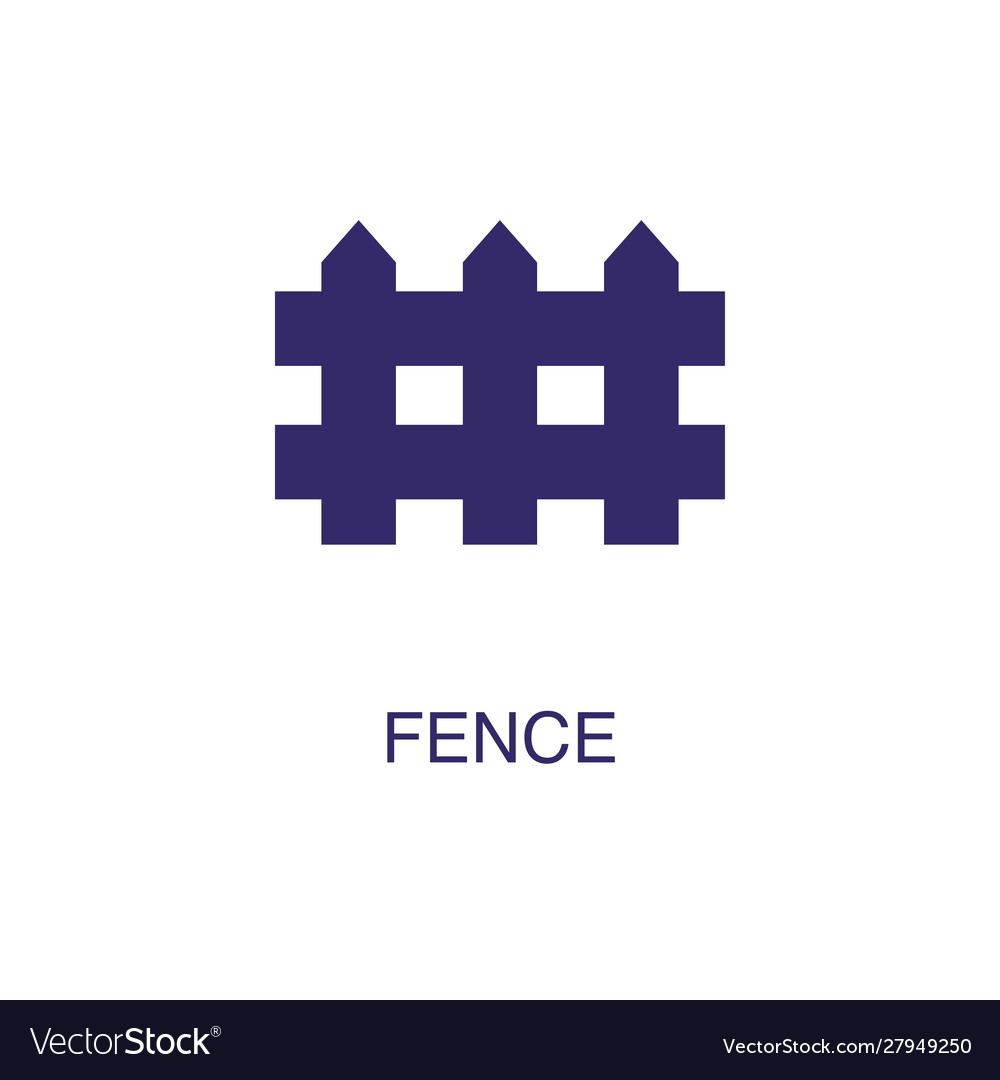 Fence element in flat simple style on white