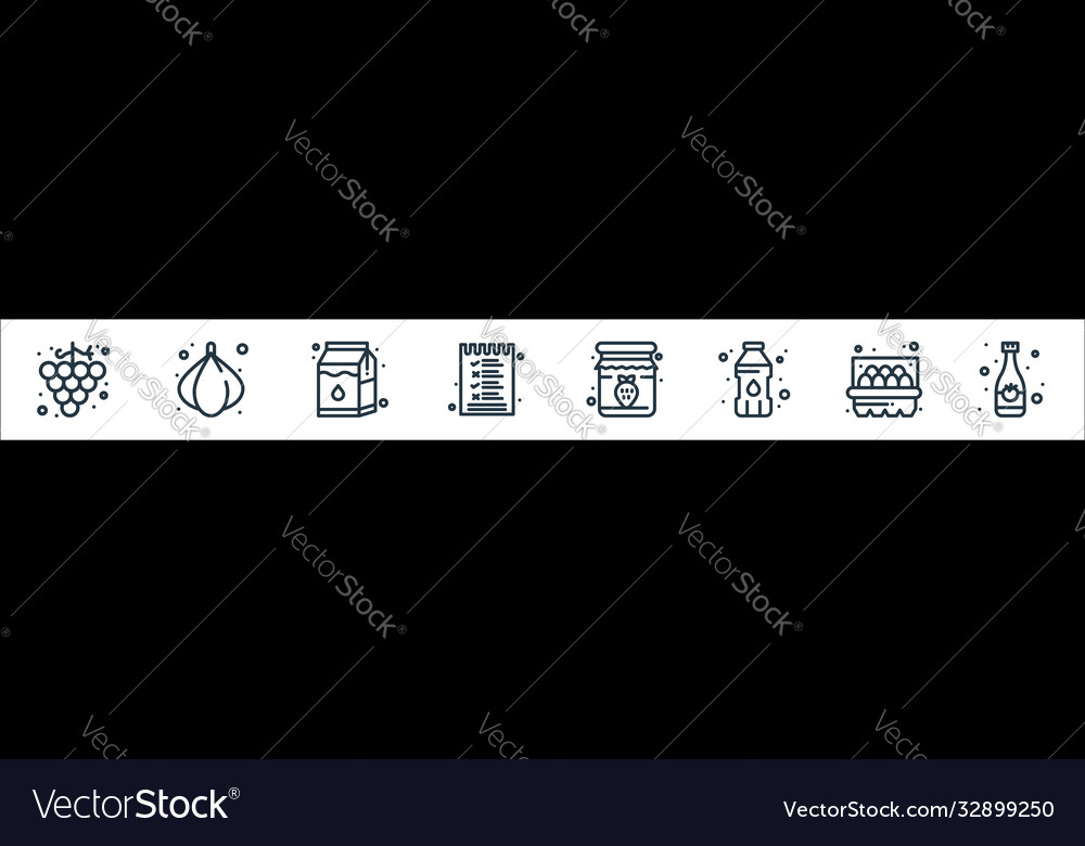 Grocery line icons linear set quality