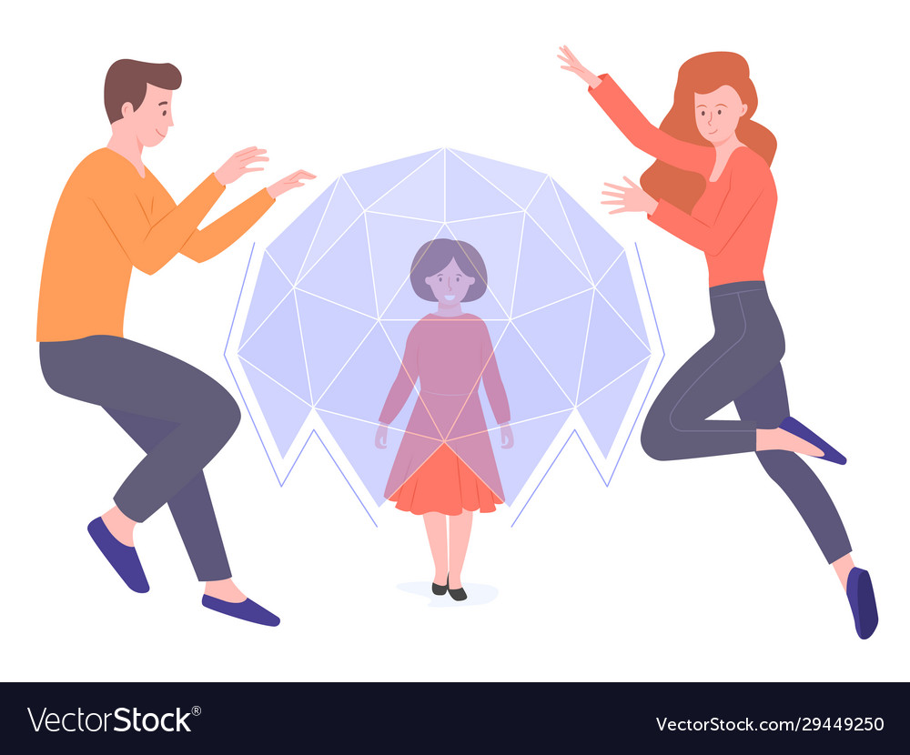 Parents Shielding Child Royalty Free Vector Image(03)