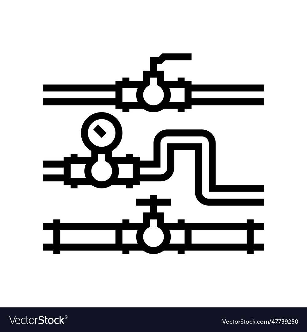 Pipeline system petroleum engineer line icon