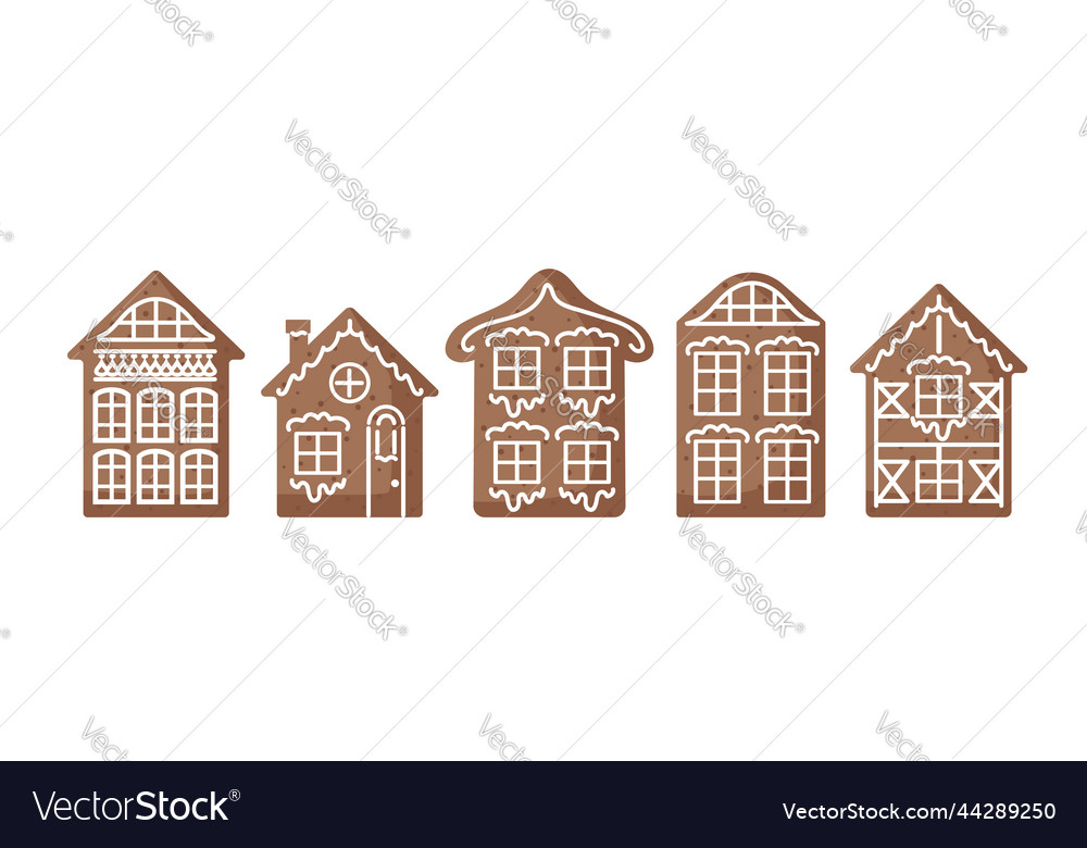Set of gingerbread houses european style