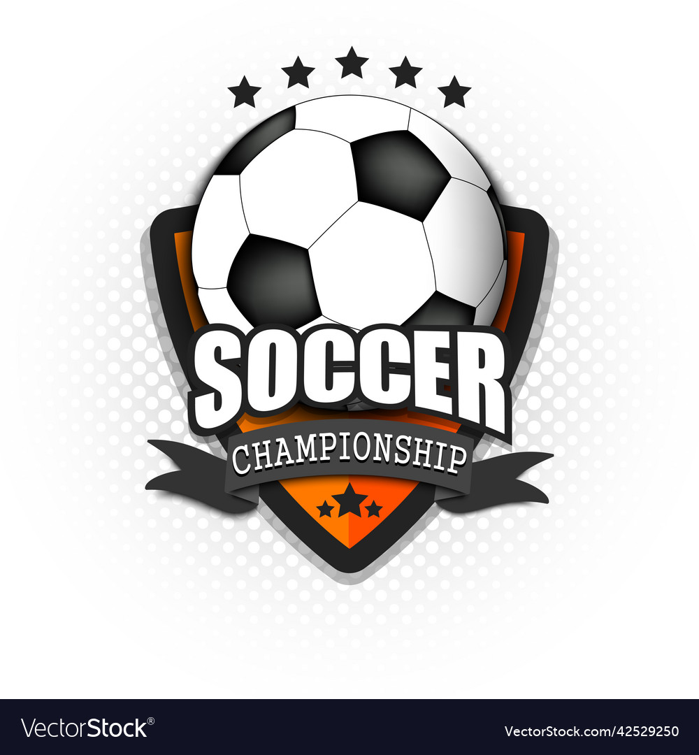 Soccer champion logo Royalty Free Vector Image