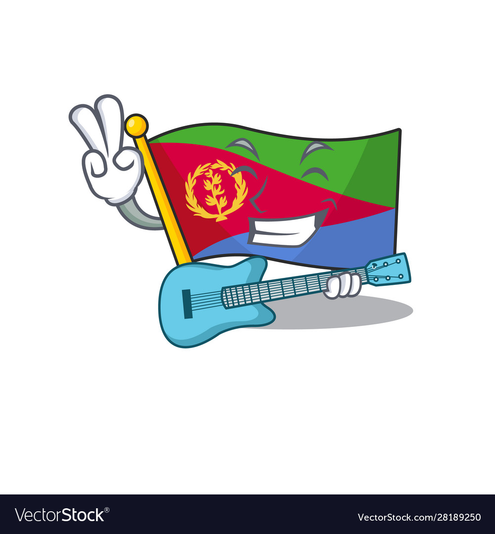 Supper cool flag eritrea cartoon character