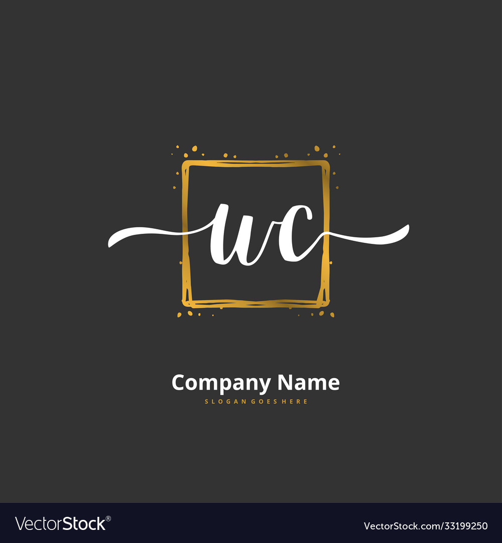 W c wc initial handwriting and signature logo Vector Image W c wc initial handwriting and signature logo