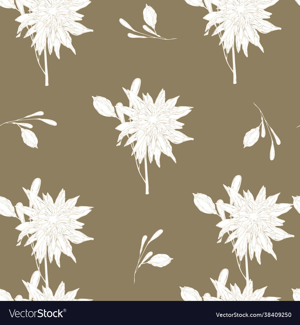 Web seamless pattern white flowers