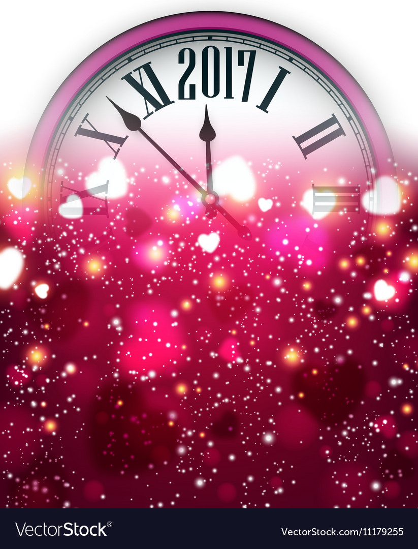 2017 new year background with clock