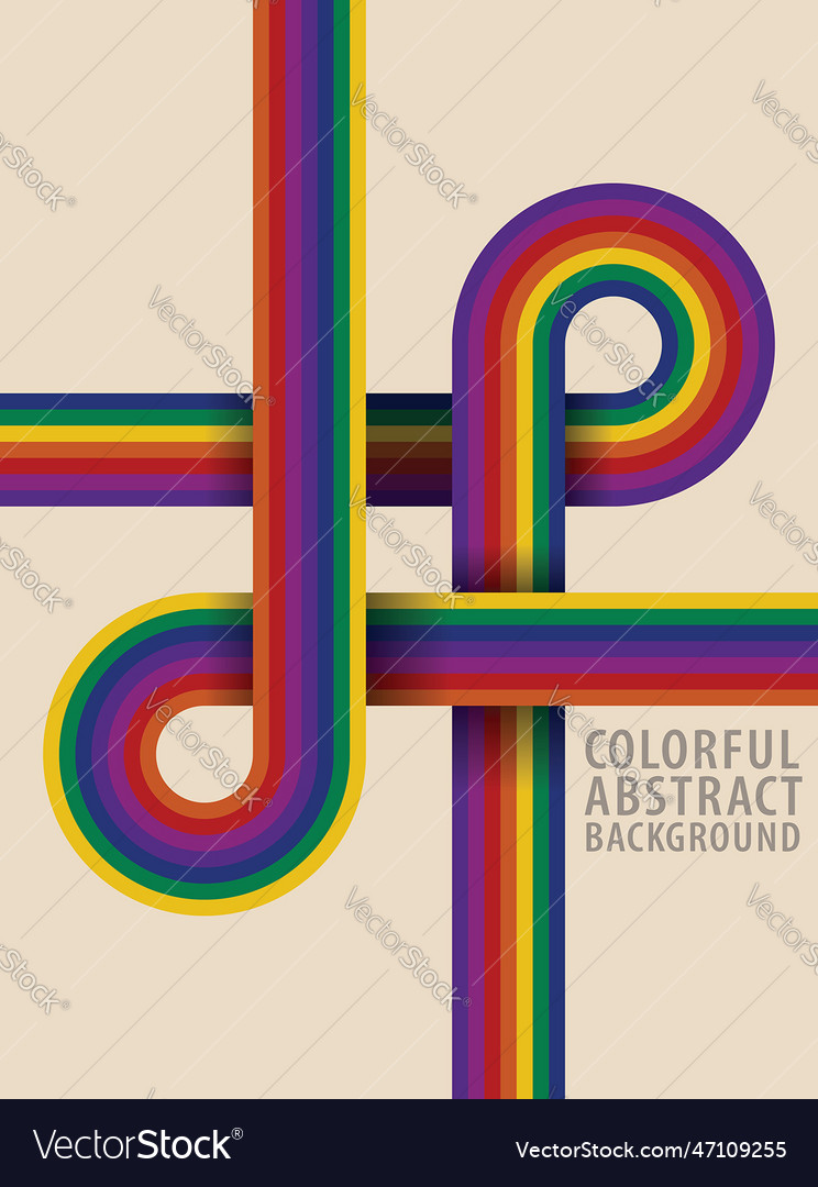 Abstract pattern background rainbow curves bar vector image Abstract pattern background rainbow curves bar