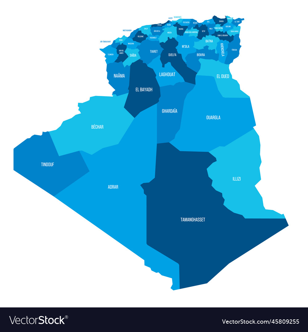 Algeria Political Map Of Administrative Divisions Vector Image Algeria Political Map Of Administrative Divisions Vector 45809255