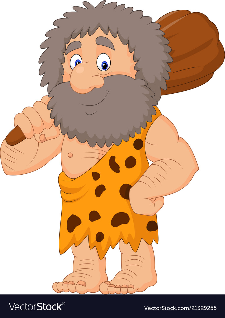 Cartoon caveman holding club