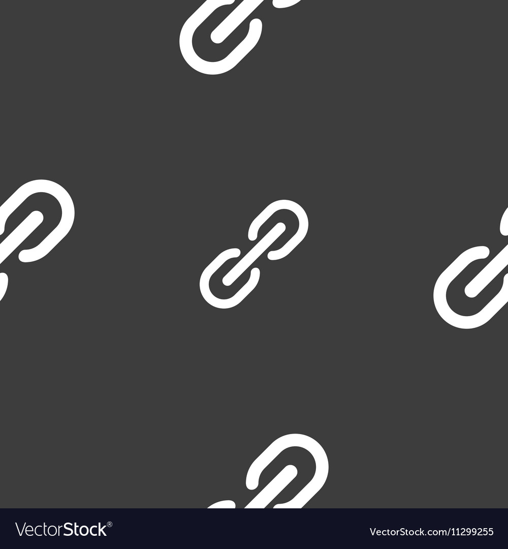 Chain icon sign seamless pattern on a gray