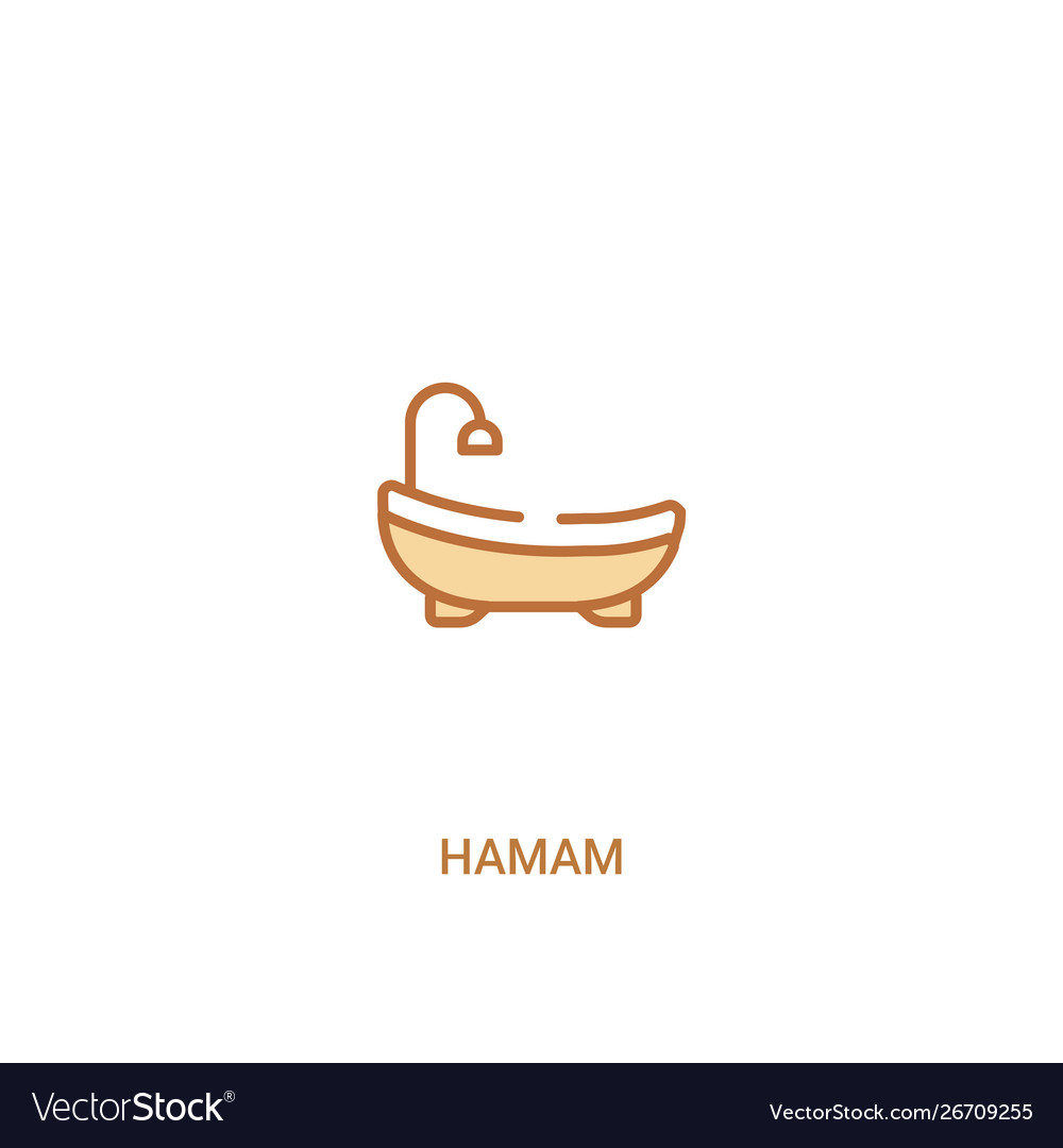 Hamam concept 2 colored icon simple line element vector image Hamam concept 2 colored icon simple line element