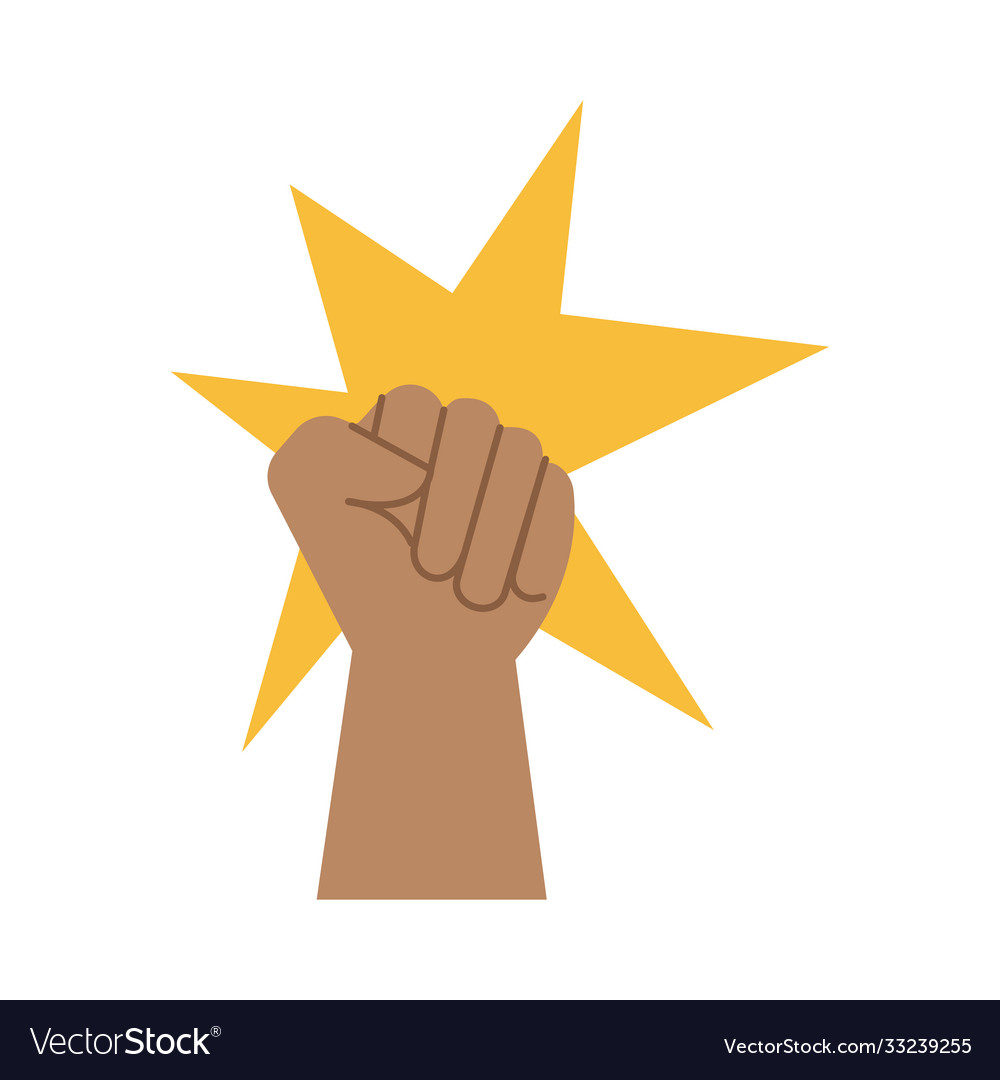 Hand fist protest with splash flat style icon Vector Image