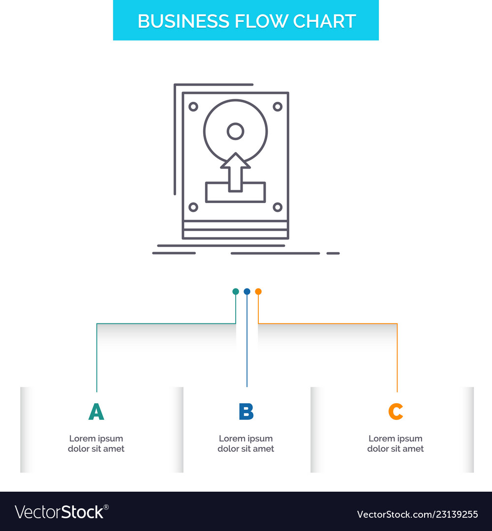 Install drive hdd save upload business flow chart vector image Install drive hdd save upload business flow chart