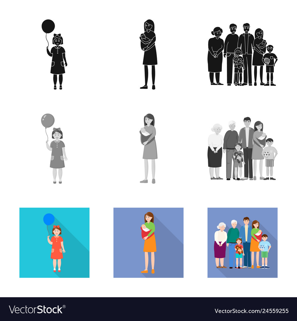 Isolated object of character and avatar logo vector image Isolated object of character and avatar logo
