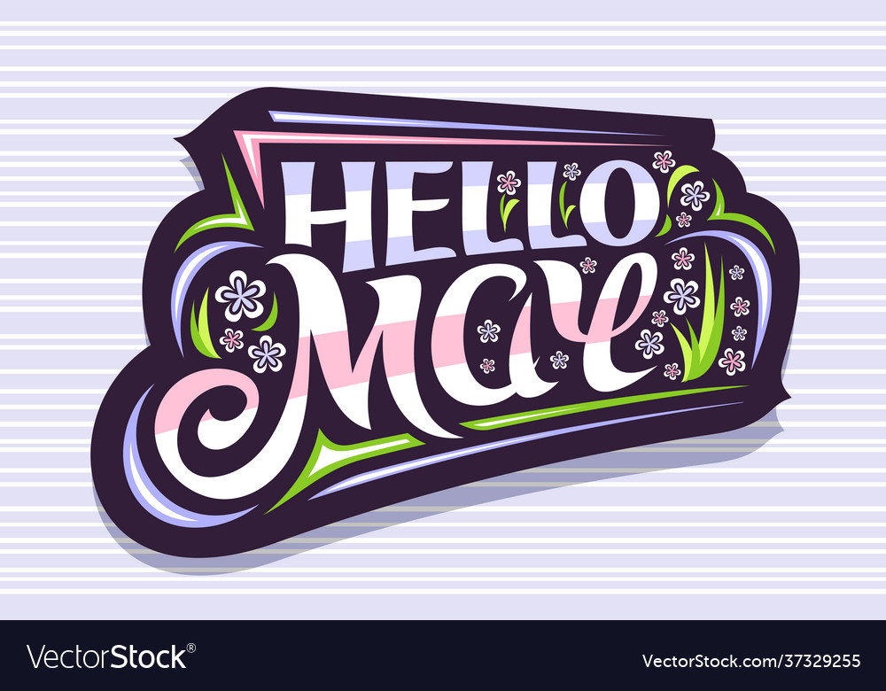 Lettering hello may Royalty Free Vector Image - VectorStock