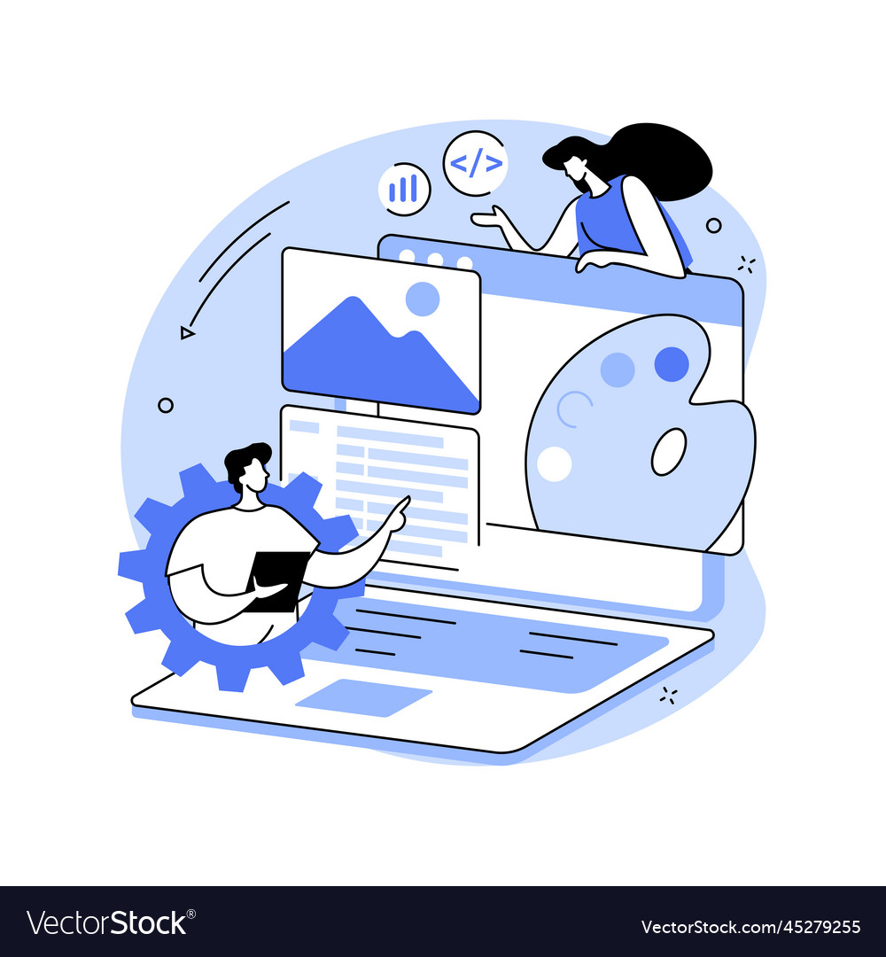 Low code development abstract concept vector image Low code development abstract concept