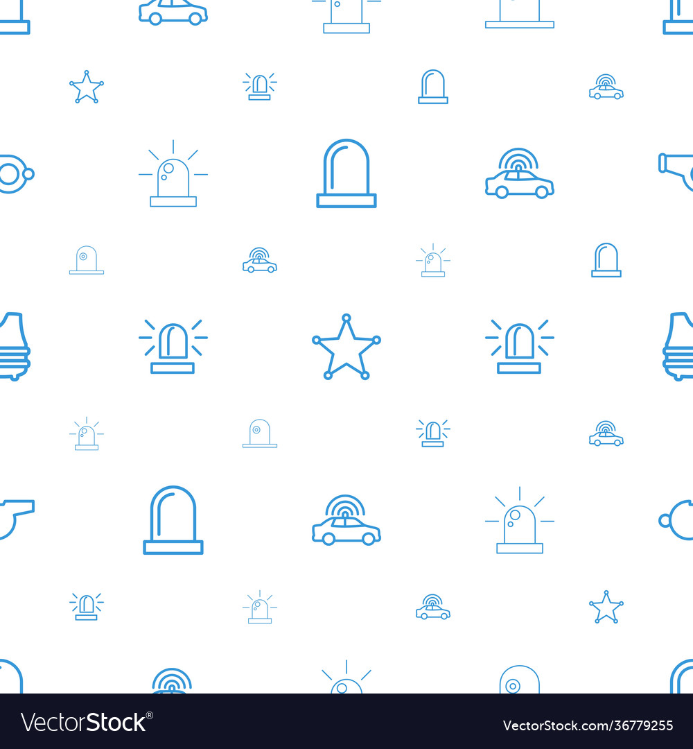 Police icons pattern seamless white background