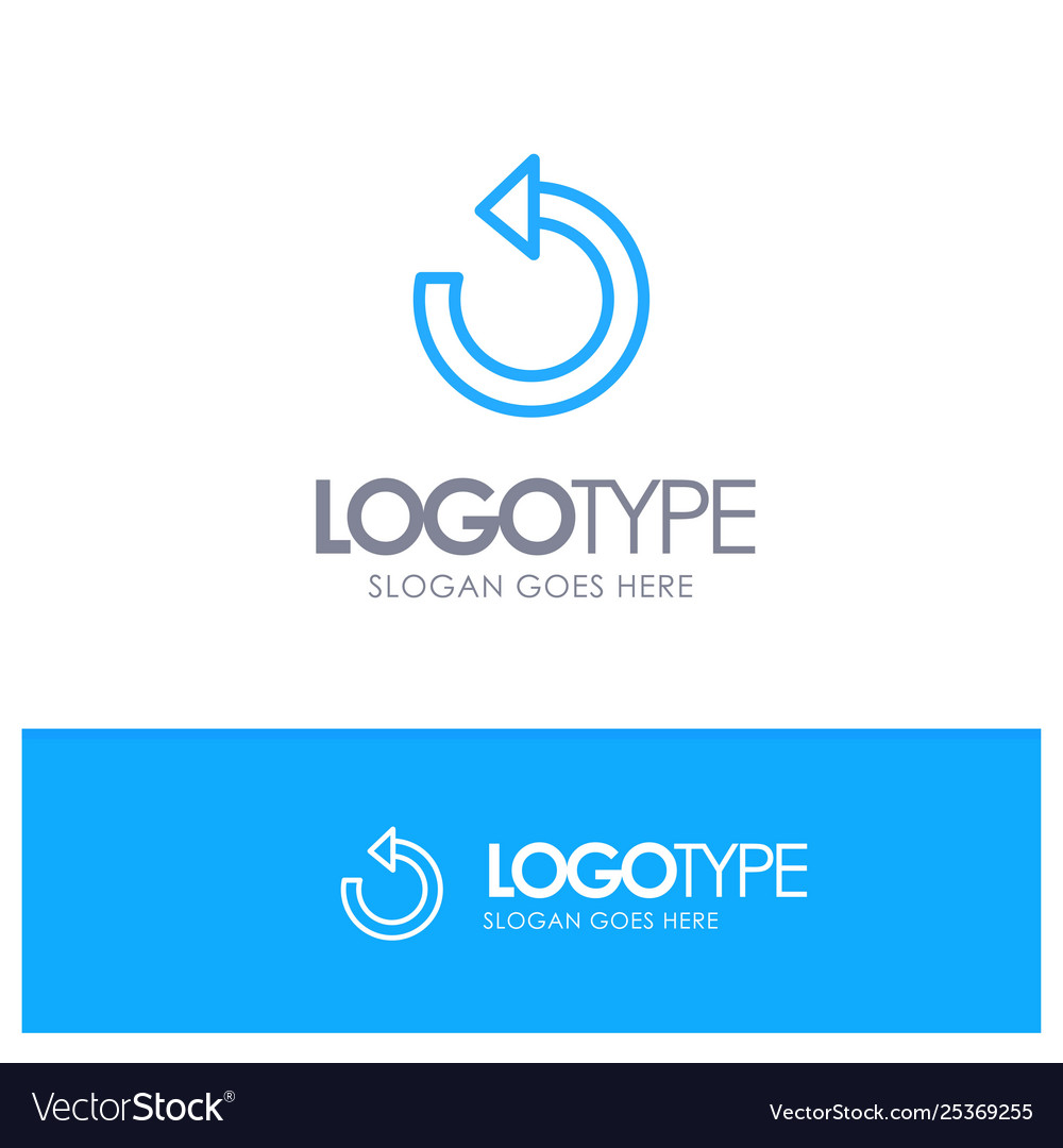 Refresh reload rotate repeat blue outline logo vector image Refresh reload rotate repeat blue outline logo