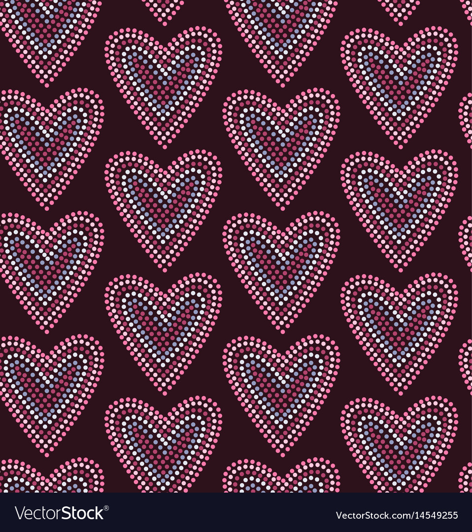 Seamless pattern graphic heart in dots