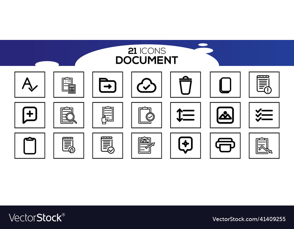 Simple set of document line icon
