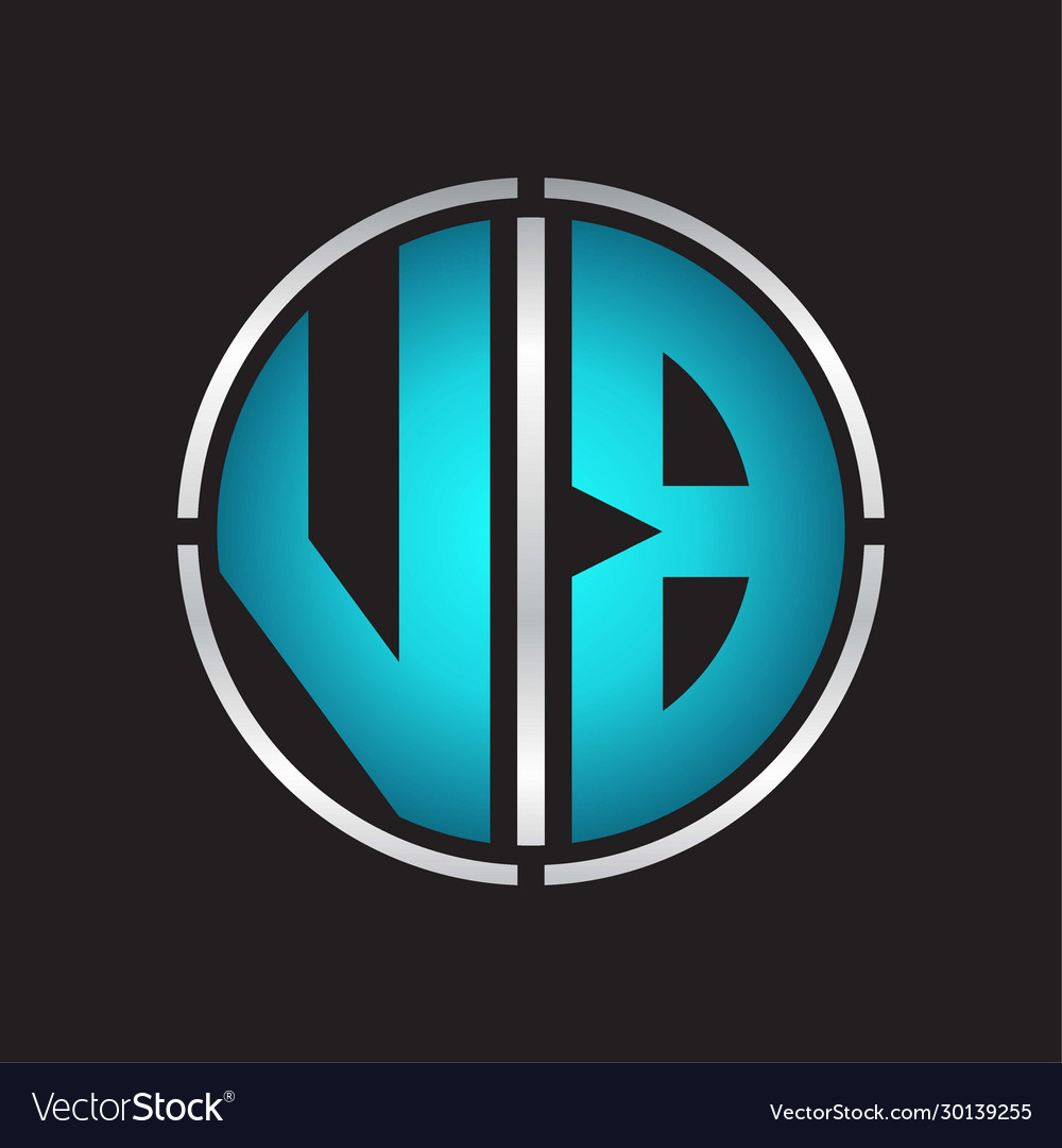 Vb logo initial with circle line cut design Vector Image Vb logo initial with circle line cut design