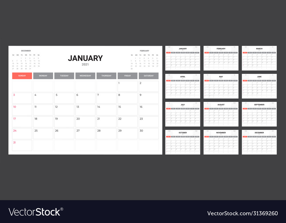2020 calendar - template mock up vector image 2020 calendar - template mock up
