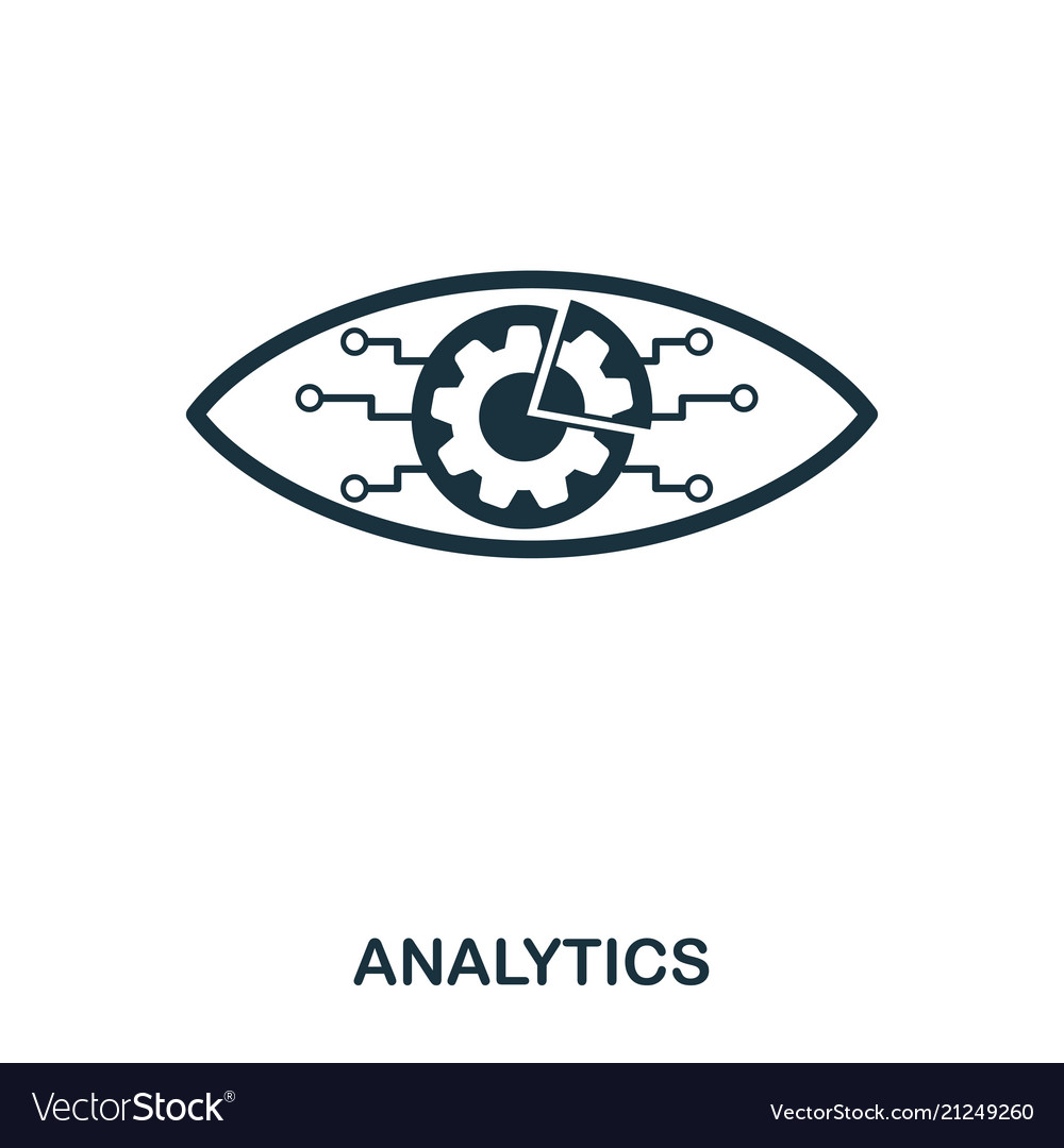 Analytics icon line style design ui