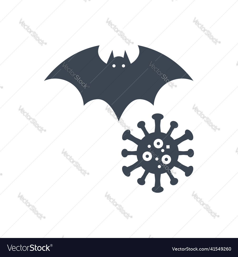 Bat carrier of coronavirus glyph icon