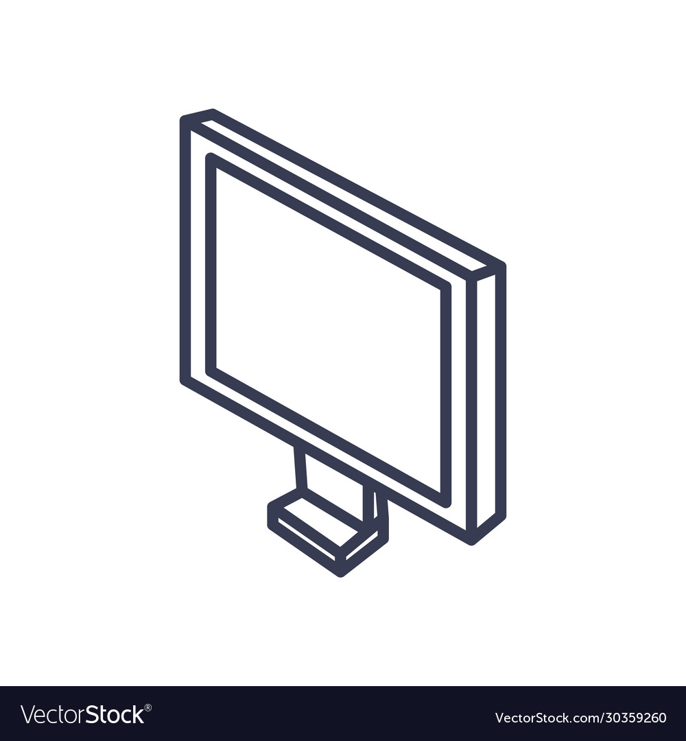 Computer monitor icon line style vector image Computer monitor icon line style