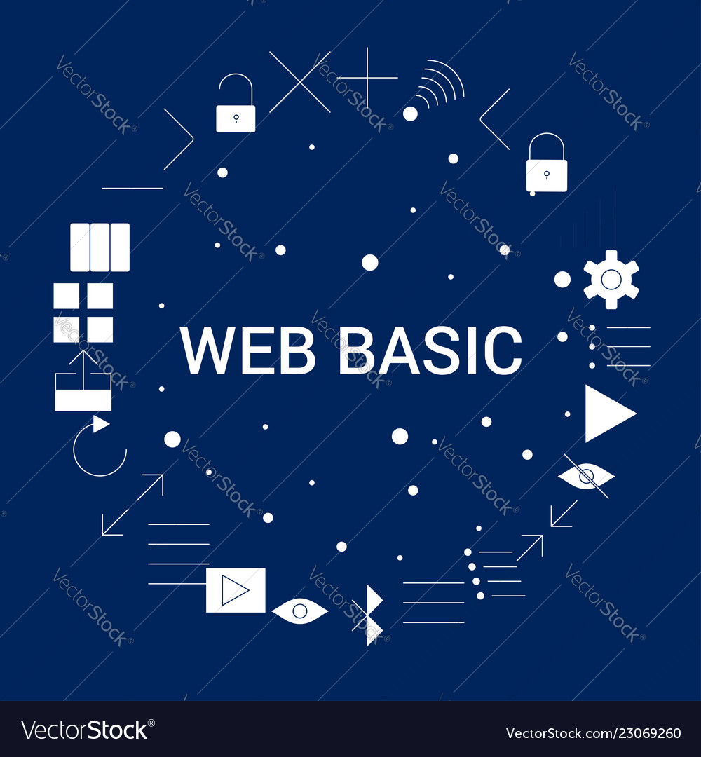 Creative web basic icon background vector image Creative web basic icon background
