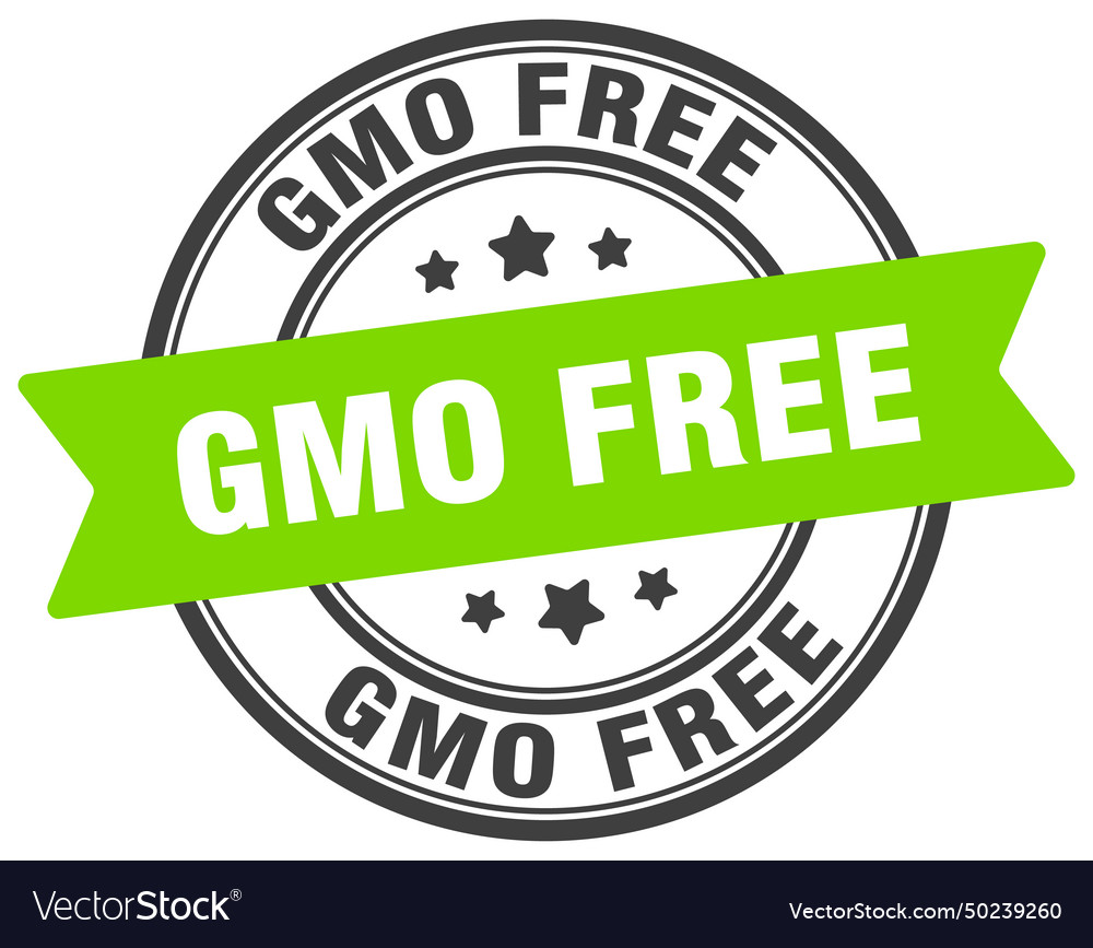 Gmo free stamp label on transparent