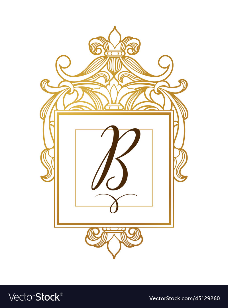 Golden elements monogram identity for design Vector Image Golden elements monogram identity for design