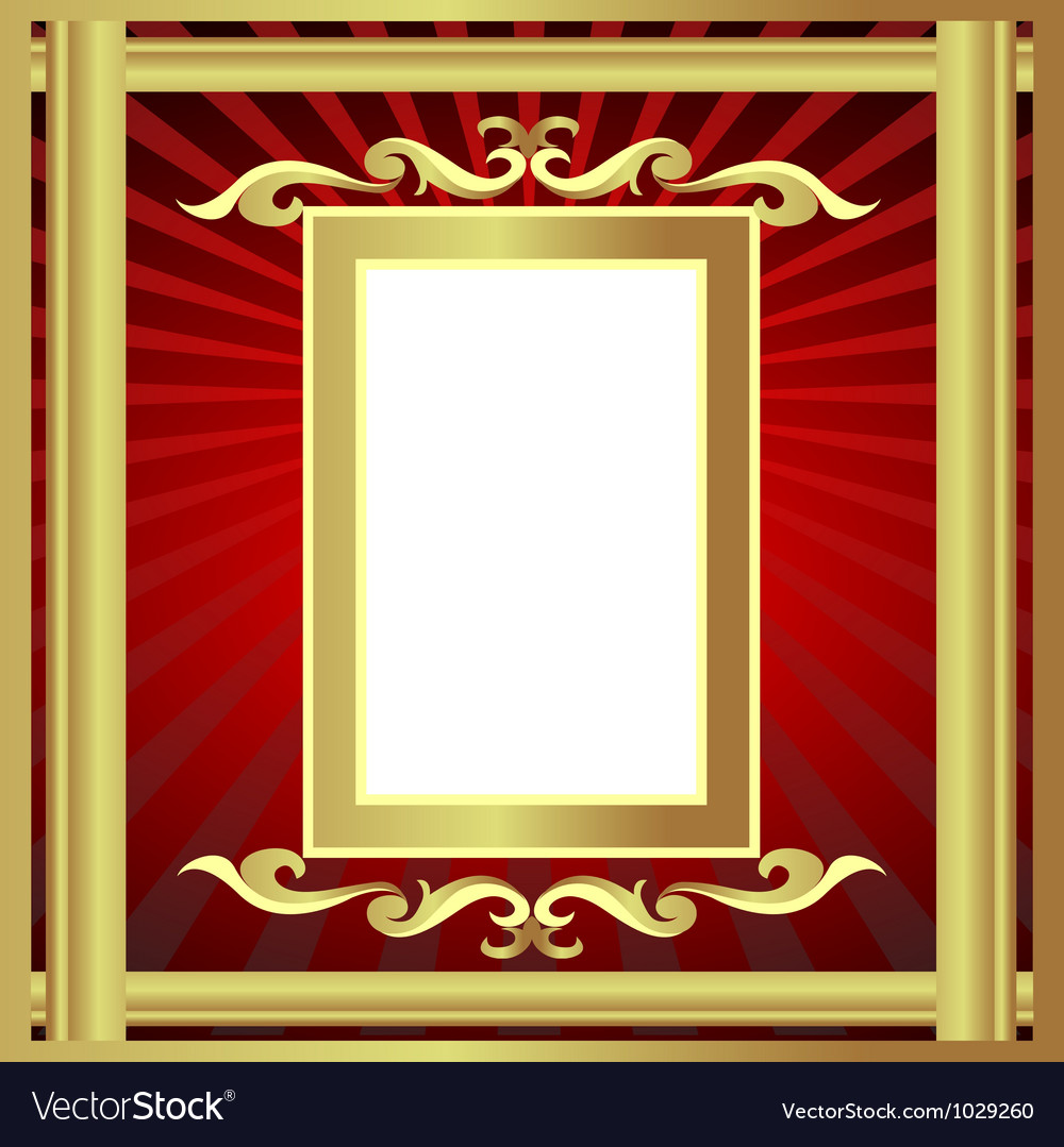 Golden frame with pattern and ray