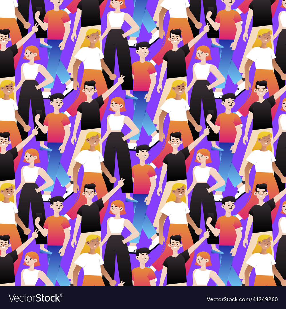 Gradient group of people pattern