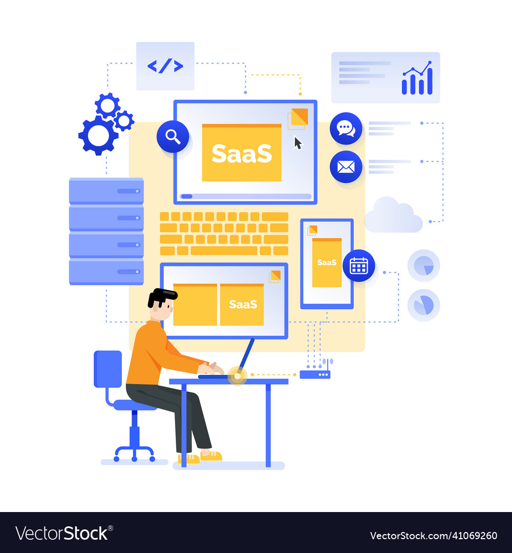 Hand Drawn Flat Design Saas Royalty Free Vector Image Hand Drawn Flat Design Saas Royalty Free Vector Image