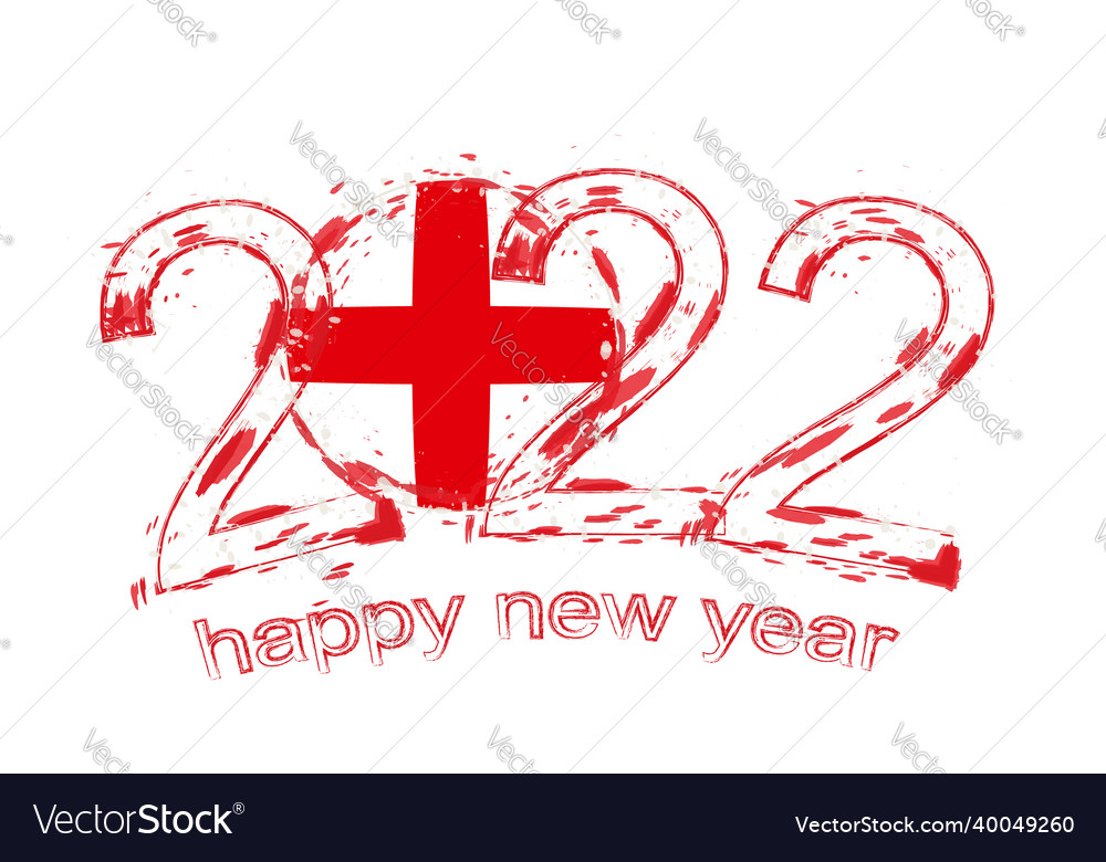 Happy new 2022 year with flag of england