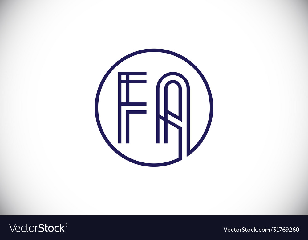 Initial Monogram Letter Fa Logo Design Template Vector Image