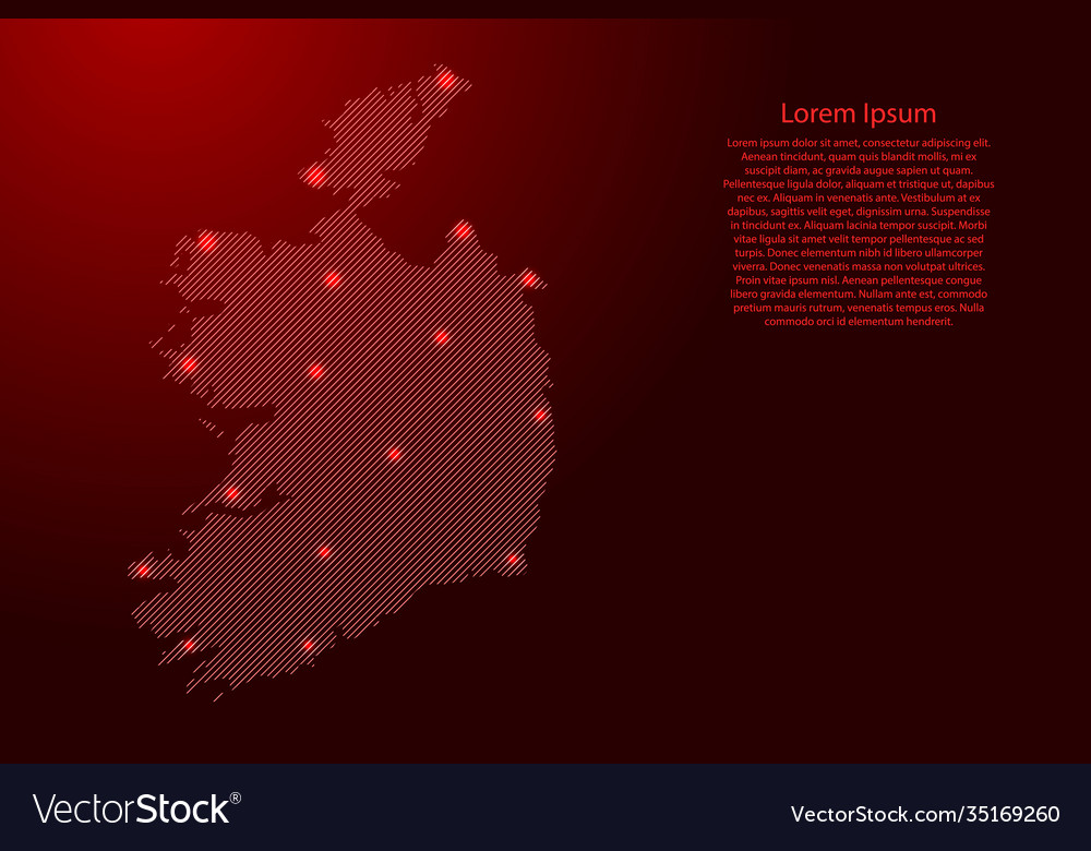 Ireland map from red pattern slanted parallel vector image Ireland map from red pattern slanted parallel