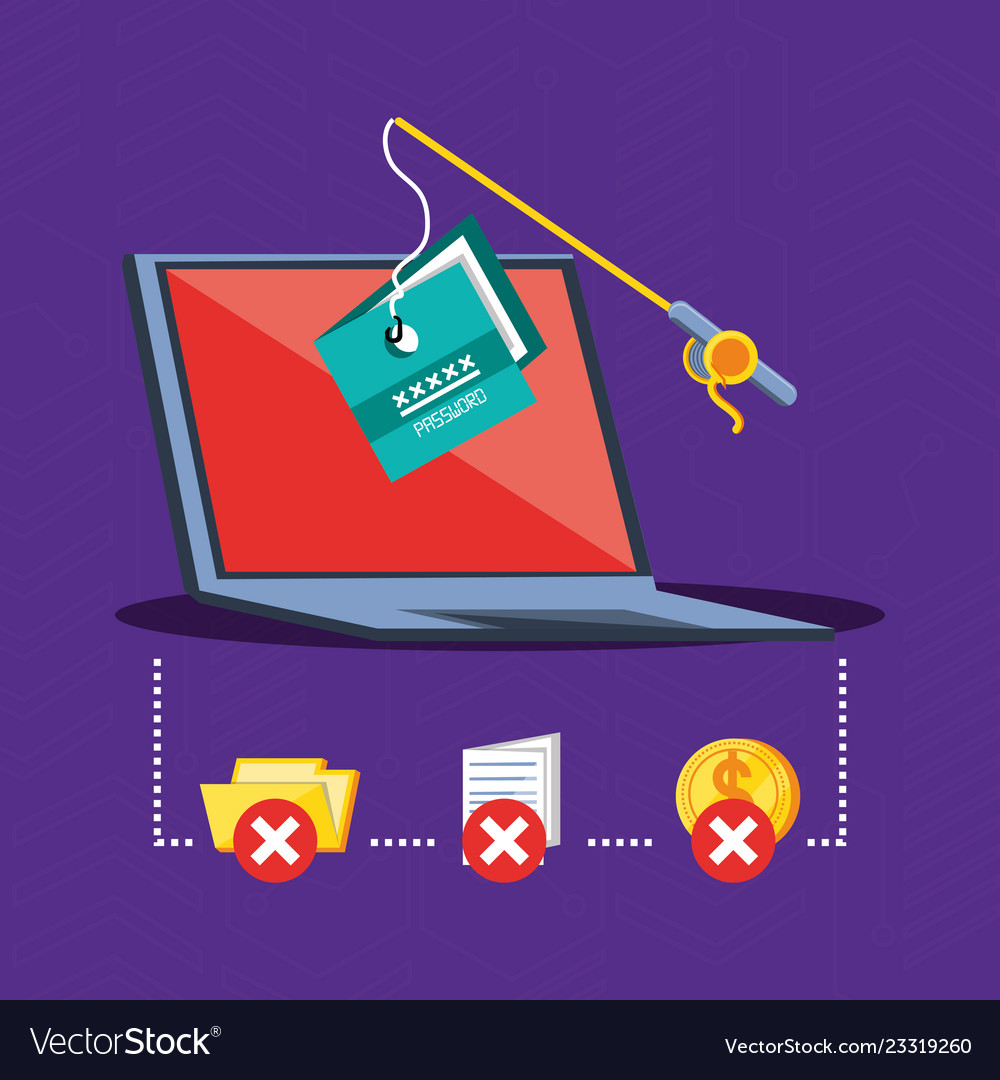 Laptop computer with set icons cyber security vector image Laptop computer with set icons cyber security