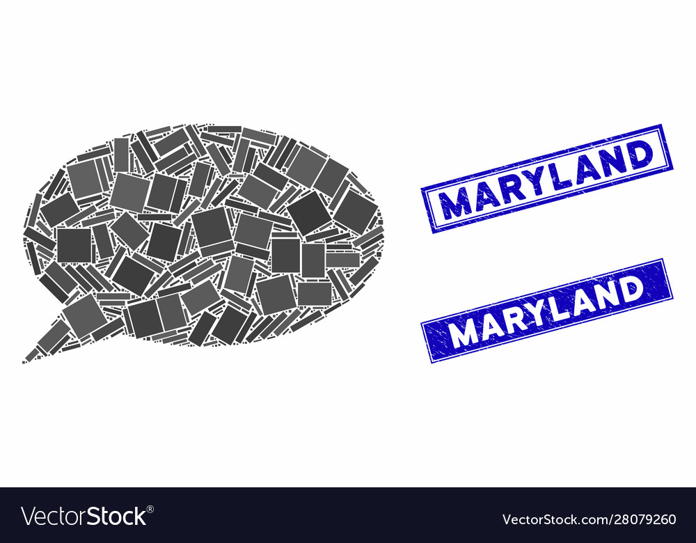Message cloud mosaic and distress rectangle Vector Image Message cloud mosaic and distress rectangle