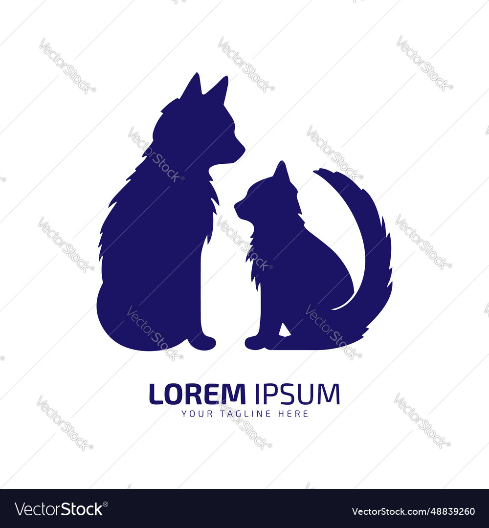 Minimal and abstract cat logo kitten icon dog