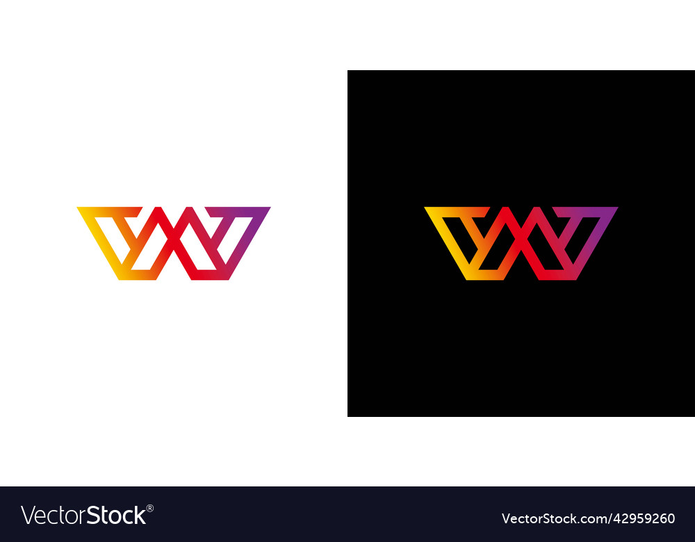 Modern and elegant wm initials logo design