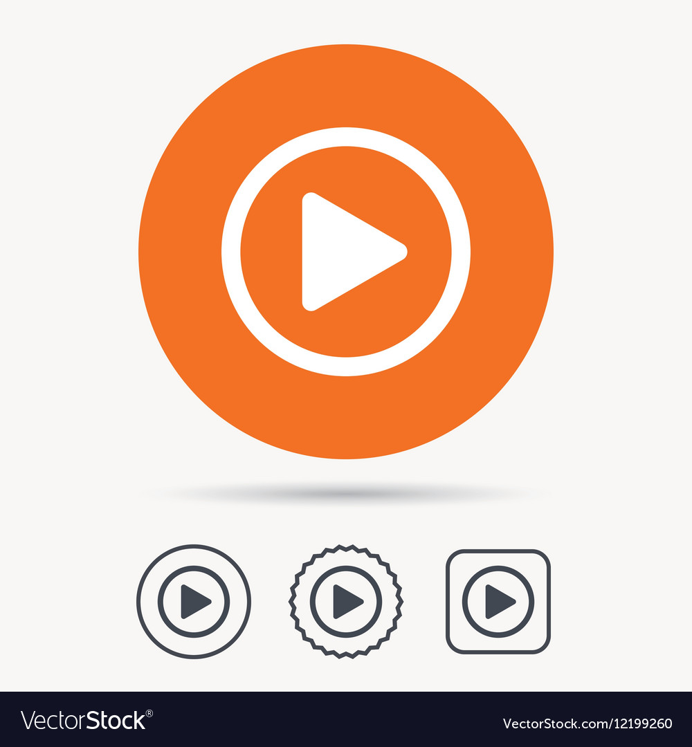 Play icon audio or video player sign