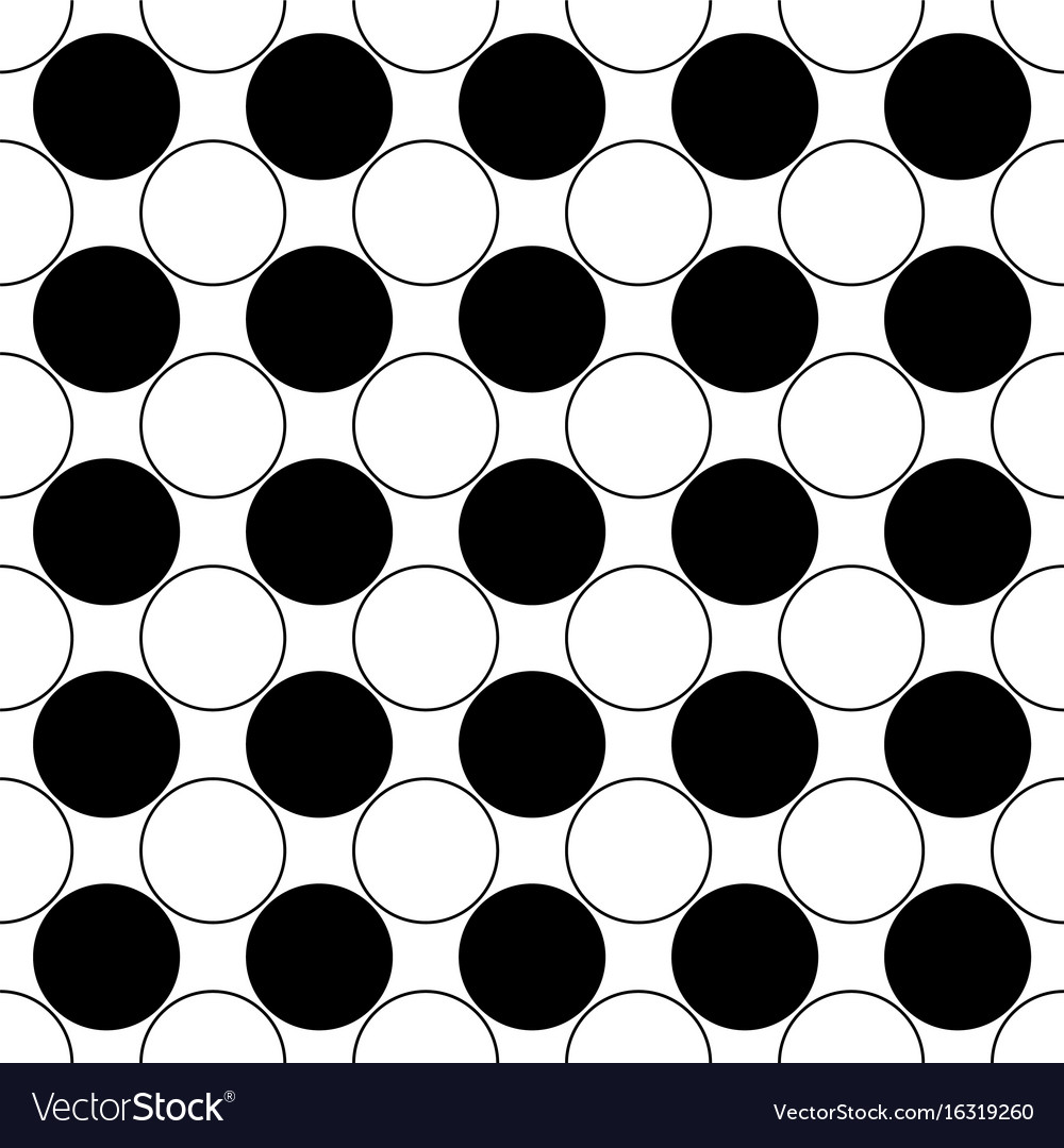 Repeating abstract black and white circle pattern