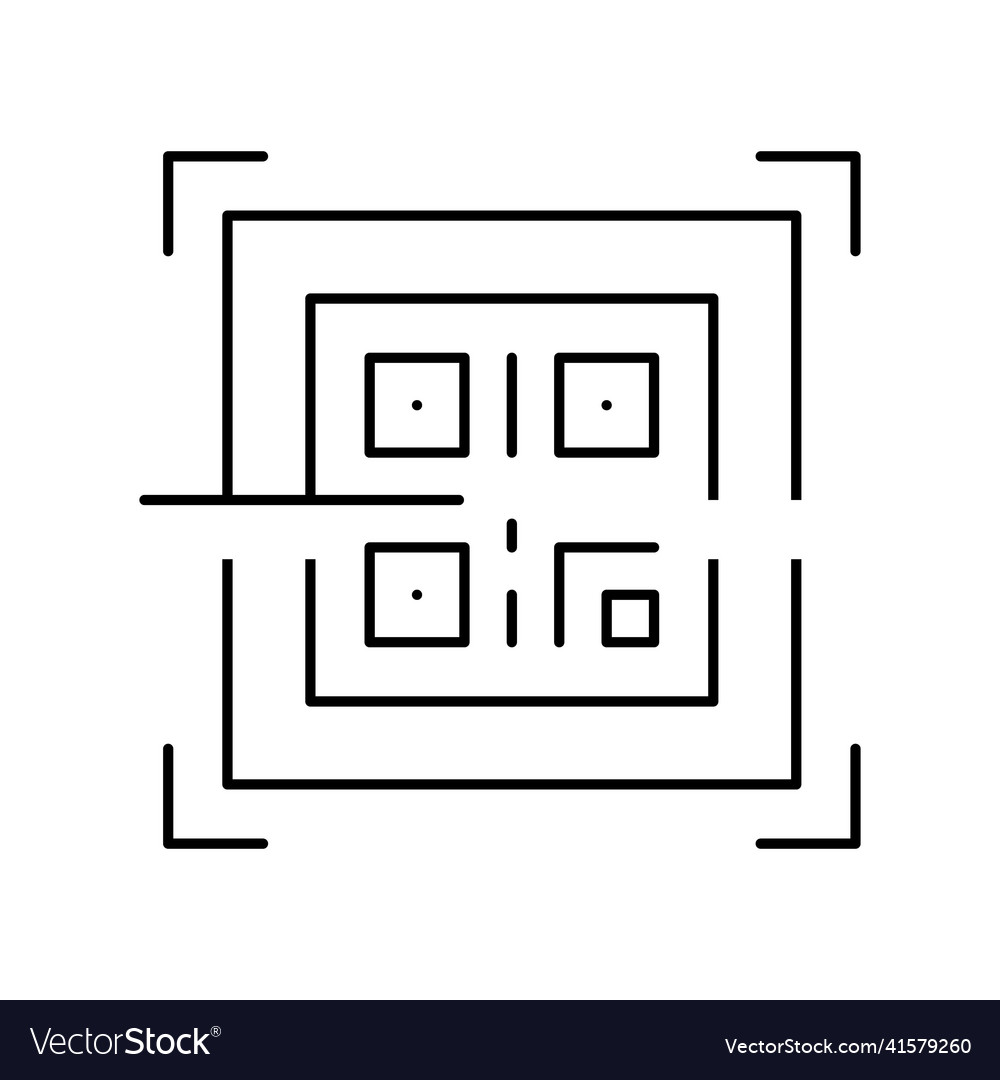 Scanning qr code line icon isolated